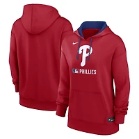 Sweat à capuche Nike rouge Philadelphia Phillies Authentic Collection Therma pour femme