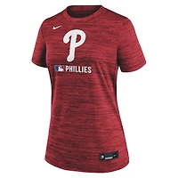 T-shirt Nike rouge pour femme Philadelphia Phillies Authentic Collection Velocity Dri-FIT