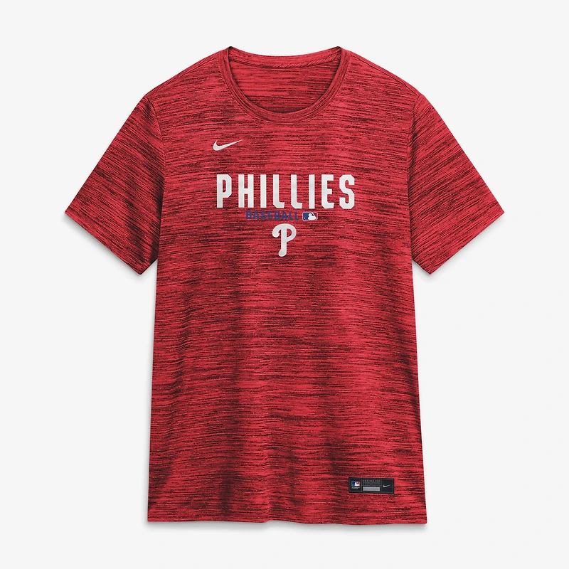 T-shirt Nike Velocity Dri-FIT Authentic Collection pour femmes, rouge, Philadelphia Phillies