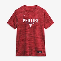 T-shirt Nike Velocity Dri-FIT Authentic Collection pour femmes, rouge, Philadelphia Phillies