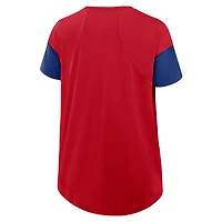 T-shirt Nike rouge à manches longues et fluides pour femme des Philadelphia Phillies Dri-FIT