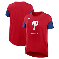 Women's Nike Red Philadelphia Phillies Flowy Fashion Tri-Blend Dri-FIT T-Shirt