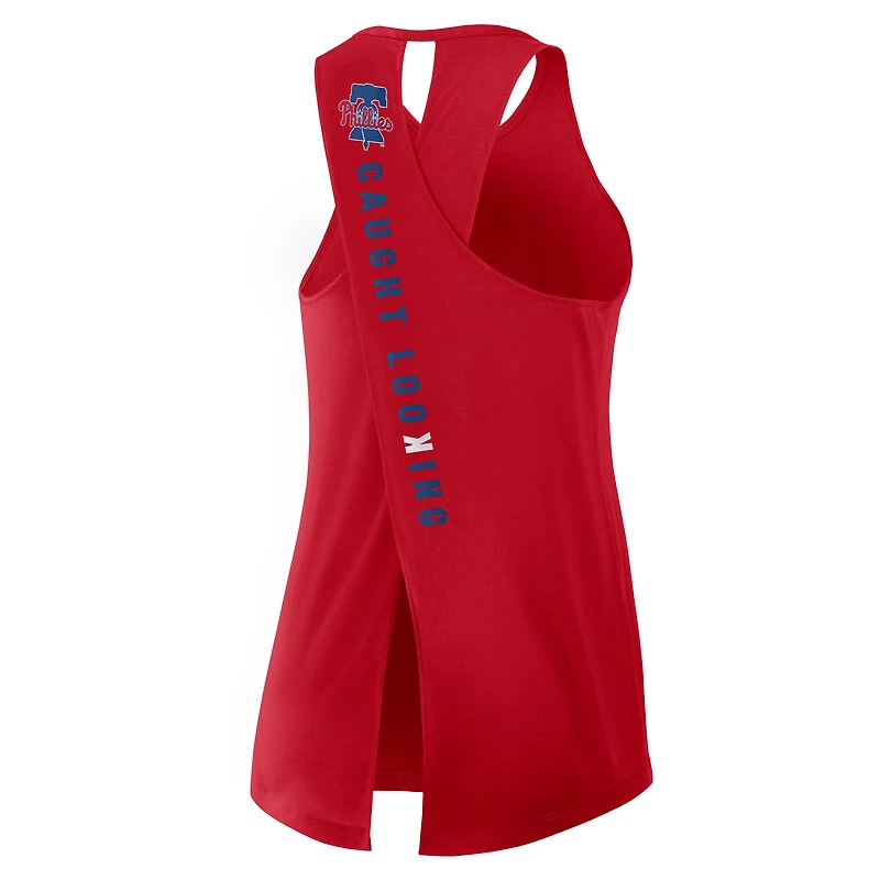 Women's Nike Red Philadelphia Phillies Open-Back Crisscross Dri-FIT Tank Top