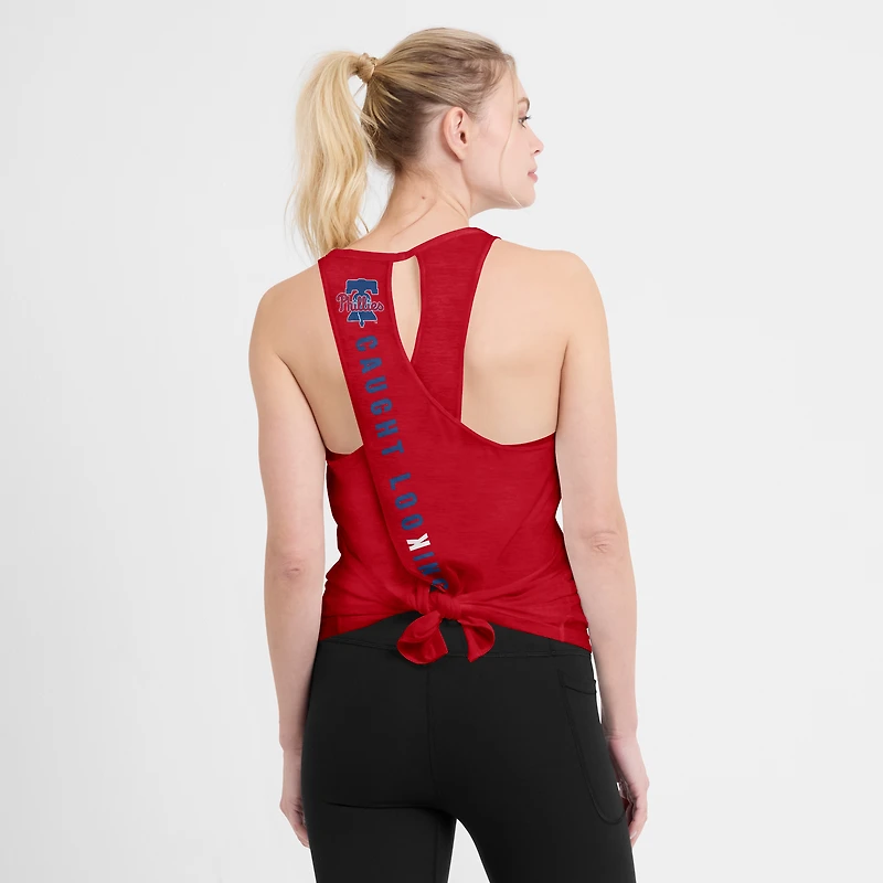 Women's Nike Red Philadelphia Phillies Open-Back Crisscross Dri-FIT Tank Top