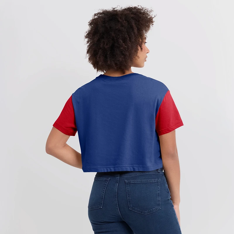 Women's Nike Royal/Red Philadelphia Phillies Script Dri-FIT Cropped T-Shirt