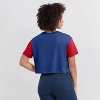 Women's Nike Royal/Red Philadelphia Phillies Script Dri-FIT Cropped T-Shirt