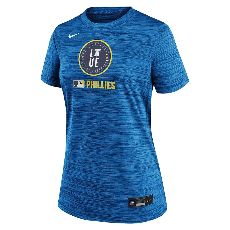 T-shirt Nike Royal Philadelphia Phillies Authentic Collection City Connect Velocity Dri-FIT pour femme