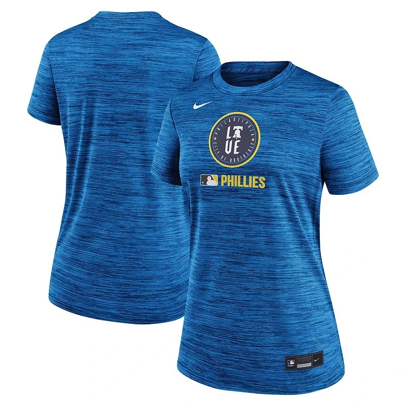 T-shirt Nike Royal Philadelphia Phillies Authentic Collection City Connect Velocity Dri-FIT pour femme