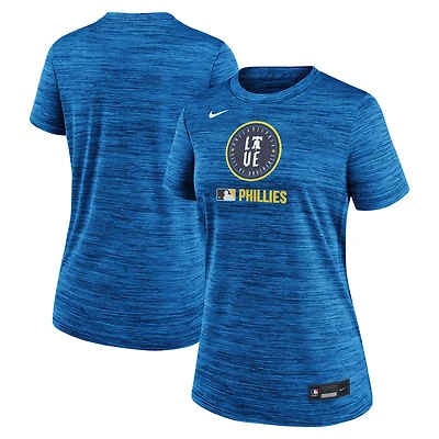 T-shirt Nike Royal Philadelphia Phillies Authentic Collection City Connect Velocity Dri-FIT pour femme