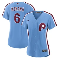 Maillot Nike Ryan Howard bleu clair pour femme, réplique des Philadelphia Phillies