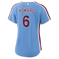 Maillot Nike Ryan Howard bleu clair pour femme, réplique des Philadelphia Phillies