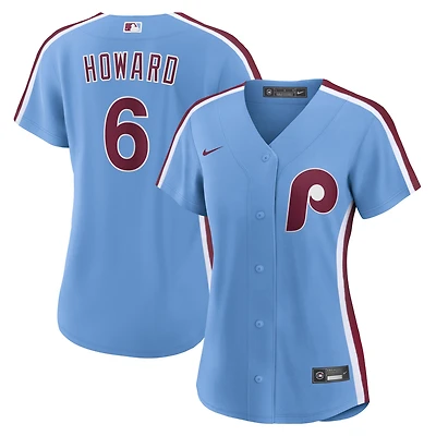 Maillot Nike Ryan Howard bleu clair pour femme, réplique des Philadelphia Phillies