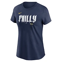 T-shirt Nike Trea Turner Royal Philadelphia Phillies 2024 City Connect Fuse avec nom et numéro de joueur pour femme