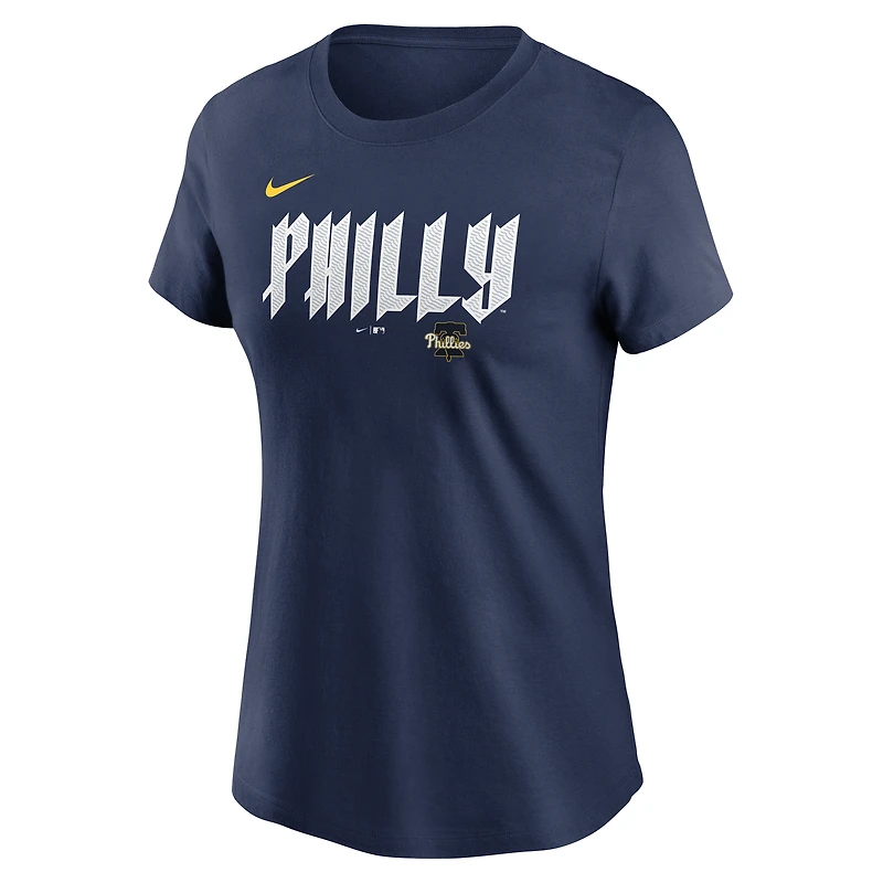 T-shirt Nike Trea Turner Royal Philadelphia Phillies 2024 City Connect Fuse avec nom et numéro de joueur pour femme