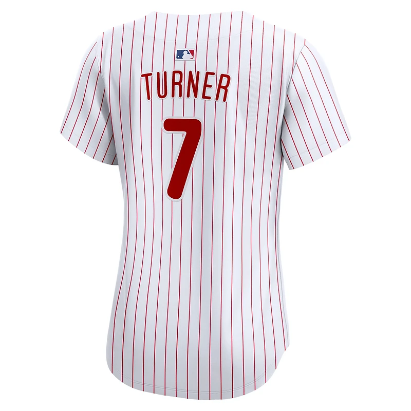 Maillot Nike Trea Turner blanc pour femme, édition limitée, domicile des Phillies de Philadelphie