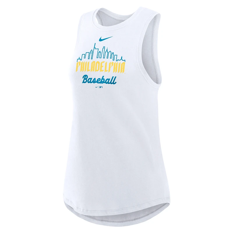 Débardeur Nike blanc à col montant City Connect Tricode pour femme des Philadelphia Phillies