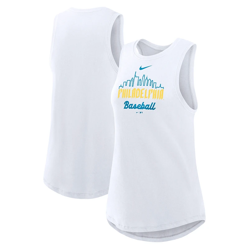 Débardeur Nike blanc à col montant City Connect Tricode pour femme des Philadelphia Phillies