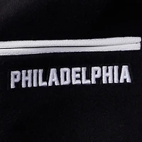 Women's Pro Standard Black Philadelphia Phillies Pearls Rib Wool Full-Zip Varsity Jacket