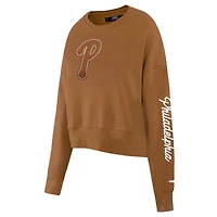 Sweat-shirt court à enfiler Paint The City pour femme Pro Standard Brown des Philadelphia Phillies