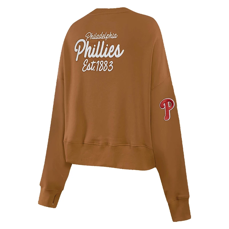 Sweat-shirt court à enfiler Paint The City pour femme Pro Standard Brown des Philadelphia Phillies