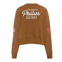 Sweat-shirt court à enfiler Paint The City pour femme Pro Standard Brown des Philadelphia Phillies
