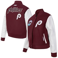 Women's Pro Standard Burgundy Philadelphia Phillies Game Day Classics Wool Varsity Jacket