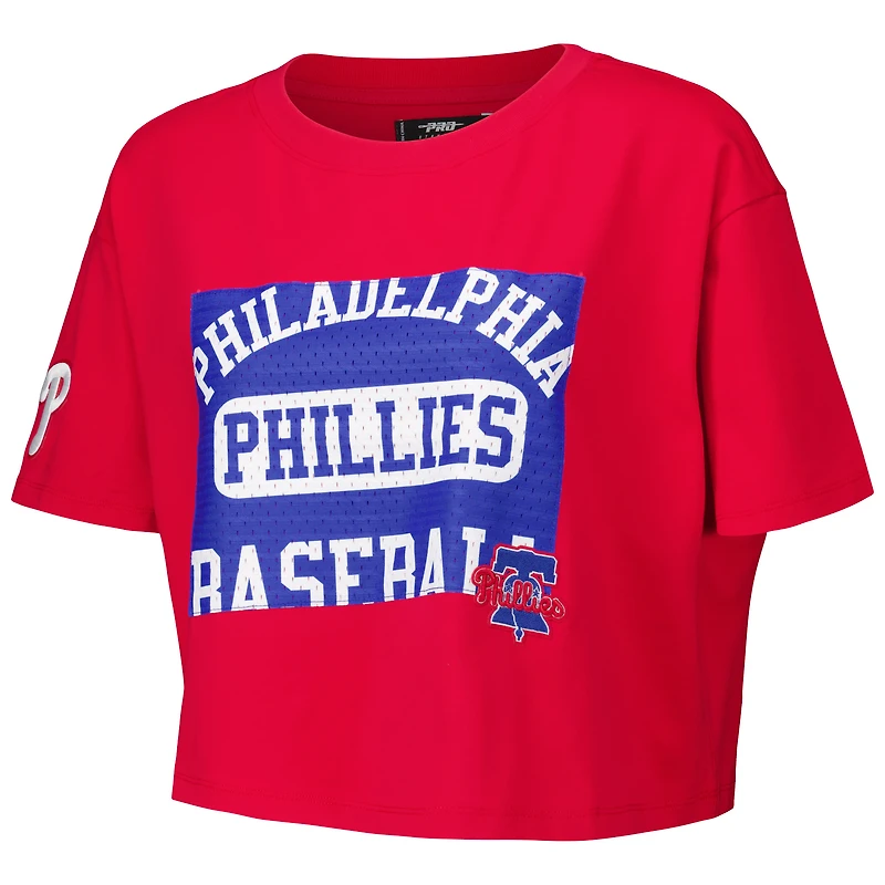 Women's Pro Standard Red Philadelphia Phillies Made To Play Boxy Cropped T-Shirt