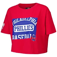 Women's Pro Standard Red Philadelphia Phillies Made To Play Boxy Cropped T-Shirt