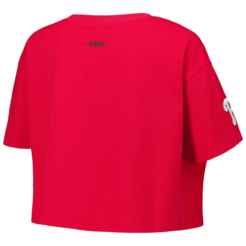 Women's Pro Standard Red Philadelphia Phillies Made To Play Boxy Cropped T-Shirt