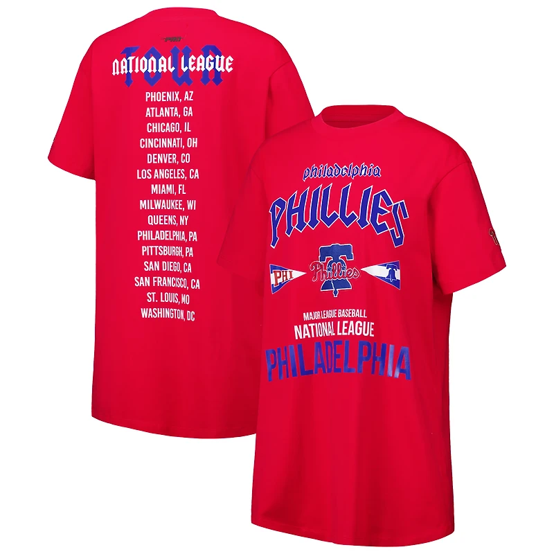 Robe t-shirt surdimensionnée Pro Standard rouge des Phillies de Philadelphie pour femmes City Tour