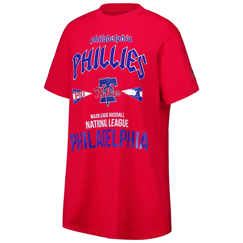 Robe t-shirt surdimensionnée Pro Standard rouge des Phillies de Philadelphie pour femmes City Tour