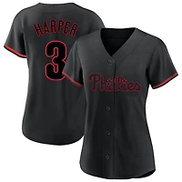 Maillot de mode grande taille Bryce Harper Black Philadelphia Phillies (nom et numéro)