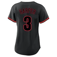 Women's Profile Bryce Harper Black Philadelphia Phillies Plus Player Name & Number Fashion Jersey