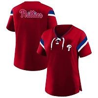 Women's Profile  Red Philadelphia Phillies Lace-Up T-Shirt