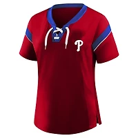 Women's Profile Red Philadelphia Phillies Plus Lace-Up T-Shirt