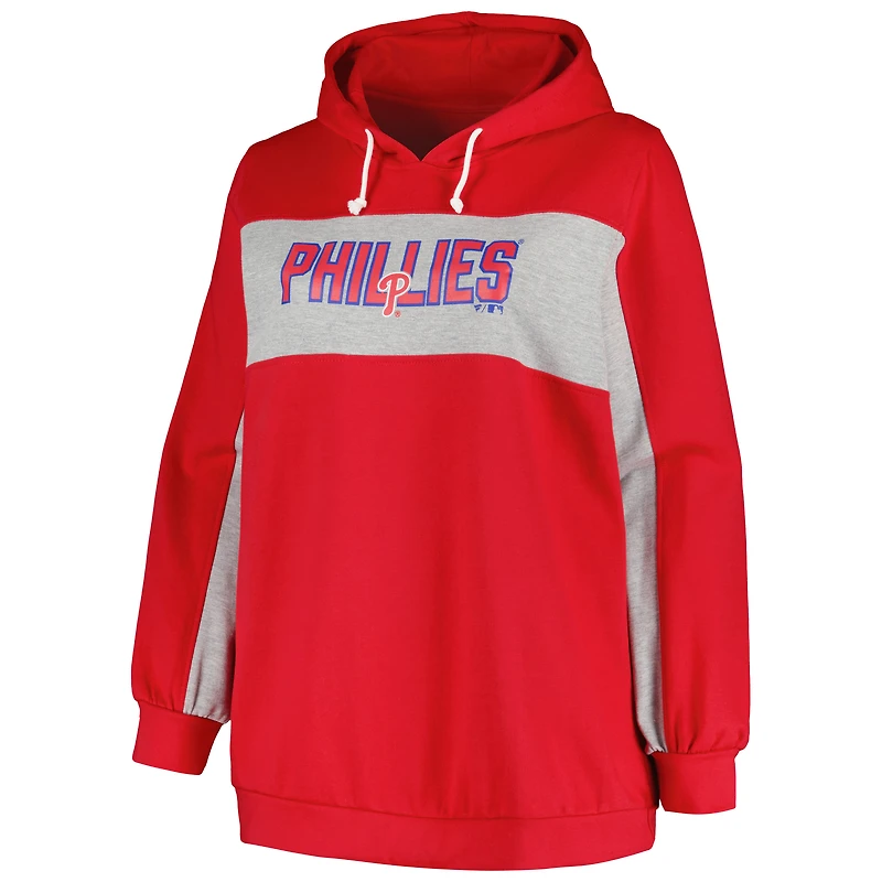 Women's Profile Red Philadelphia Phillies Plus Pullover Hoodie