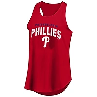 Women's Profile Red Philadelphia Phillies Plus Wordmark Racerback Scoop Neck Tank Top