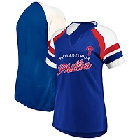 T-shirt à encoche arquée pour femme Profile Royal Philadelphia Phillies