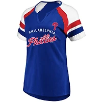 T-shirt à encoche arquée pour femme Profile Royal Philadelphia Phillies