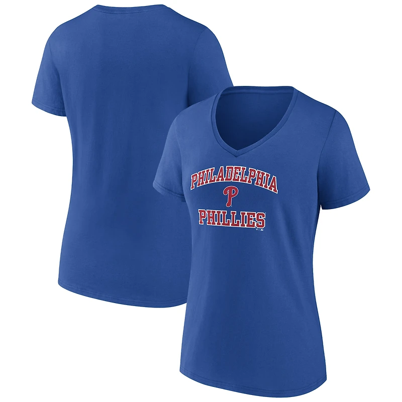 T-shirt col V Heart & Soul pour femme des Royal Philadelphia Phillies