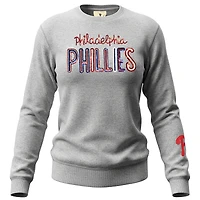 Women's Soft as a Grape  Heather Gray Philadelphia Phillies Nantucket Sequin Fleece Sweatshirt