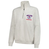Pull polaire à fermeture éclair quart de tour pour femme, motif avoine, doux comme du raisin, des Philadelphia Phillies