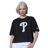 Women's Starter  Black Philadelphia Phillies Holy Grail Boxy Cropped T-Shirt