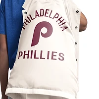 Veste d'entraîneur Starter Cream pour femmes, Philadelphia Phillies Cooperstown First Down, à boutons-pression complets