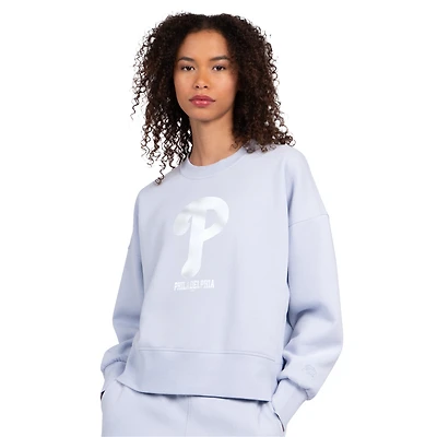 Sweat-shirt en polaire Starter bleu clair pour femme, motif pastels des Phillies de Philadelphie