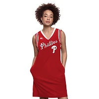 Robe rouge à col en V pour femme avec baskets Fast Track des Philadelphia Phillies