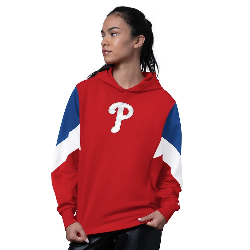 Women's Starter  Red Philadelphia Phillies Scrimmage Pullover Hoodie