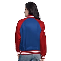 Veste universitaire à boutons-pression pour femme Starter Royal/Red Philadelphia Phillies Home Run