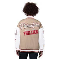 Women's Starter  Sand Philadelphia Phillies Free Ball Varsity Jacket