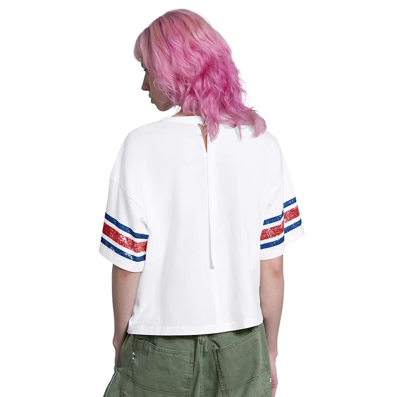 Women's Starter White Philadelphia Phillies Cropped Hurry Up Offense T-Shirt